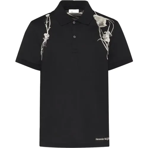 Gedrucktes Harness Poloshirt in Schwarz - alexander mcqueen - Modalova