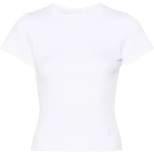 Weiße Ripp-T-Shirt mit Cut-out Detail , Damen, Größe: L - Axel Arigato - Modalova