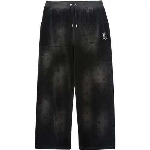 Schwarze Säuregewaschene weite Jogger , unisex, Größe: L - Juicy Couture - Modalova