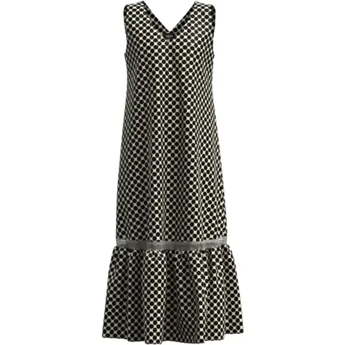 Polka Dot V-Neck Midi Dress , female, Sizes: S - Marella - Modalova