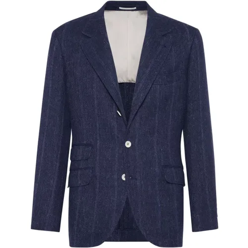 Denim Blazer Jacket Men , male, Sizes: 2XL - BRUNELLO CUCINELLI - Modalova