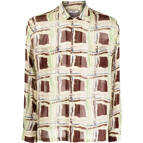 Ripple Plaid LS Shirt , male, Sizes: L/XL - Bode - Modalova