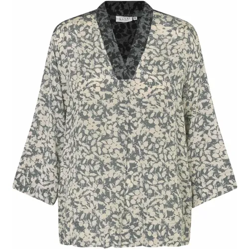 Print Blouse with ¾ Sleeves , female, Sizes: M - Masai - Modalova