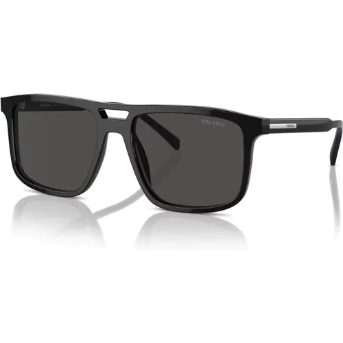 Dark Grey Sonnenbrillen , Herren, Größe: 56 MM - Prada - Modalova