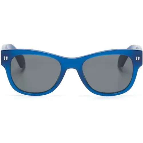 Blaue Sonnenbrille mit Original-Etui , unisex, Größe: 52 MM - Off White - Modalova