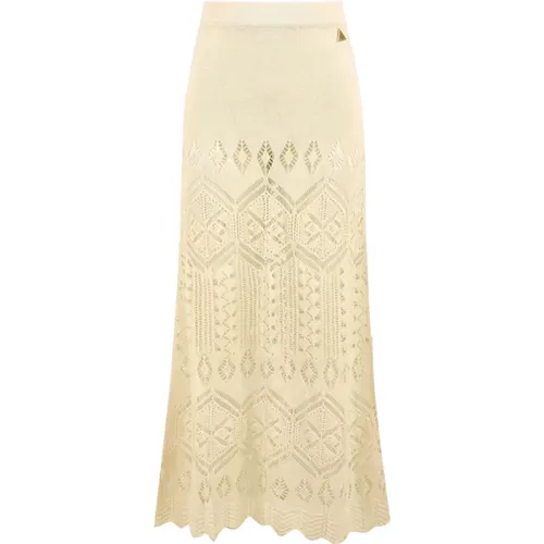 Cream Skirt Gokd05064 V2 Model , female, Sizes: S - Akep - Modalova