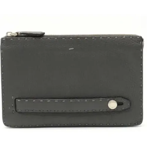 Pre-owned Leather clutches , male, Sizes: ONE SIZE - Fendi Vintage - Modalova