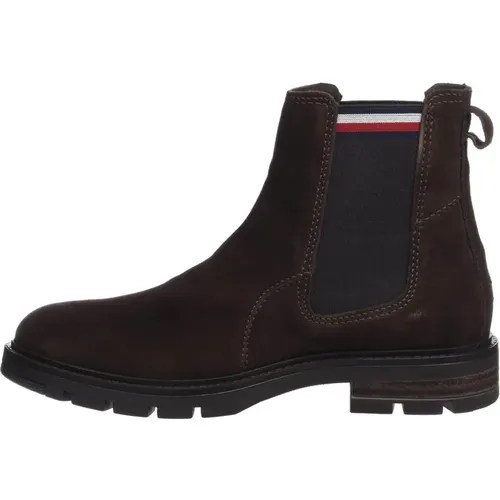 Suede Chelsea Braun Stiefelette , Herren, Größe: 41 EU - Tommy Hilfiger - Modalova