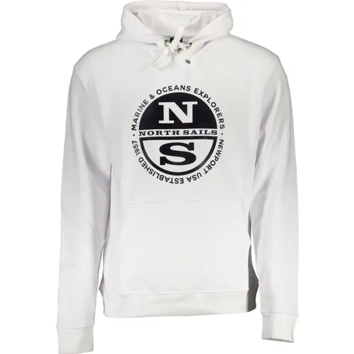 Cotton Hooded Sweater with Print , male, Sizes: S, 2XL, XL, M, L - North Sails - Modalova