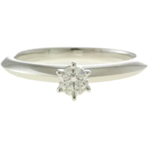 Silver Metal Solitaire Ring , female, Sizes: ONE SIZE - Tiffany & Co. Pre-owned - Modalova