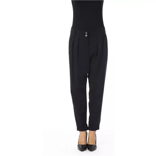 Schwarze Oversize Hose mit Vorder- und Gesäßtaschen , Damen, Größe: L - Byblos - Modalova