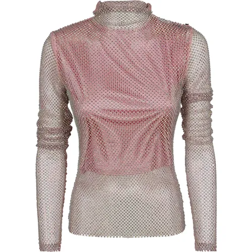 Pink & Lila Mesh Strass Pullover , Damen, Größe: M - Max Mara - Modalova