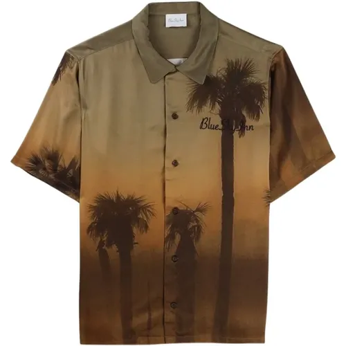 Palm Tree Print Casual Shirt , male, Sizes: M, 2XL, S - Blue Sky Inn - Modalova