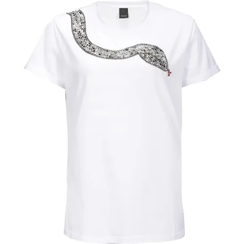 Jersey T-Shirt in Tinto Capo Style , female, Sizes: L - pinko - Modalova