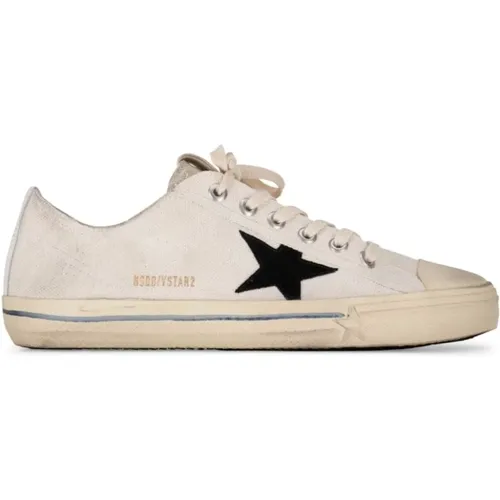 Distressed V-Star sneakers - White , male, Sizes: 10 UK, 8 UK - Golden Goose - Modalova