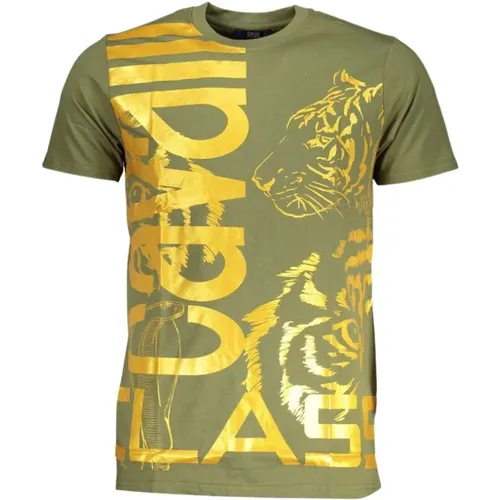 Cotton Logo Print T-Shirt , male, Sizes: M, L, 2XL, XL - Cavalli Class - Modalova