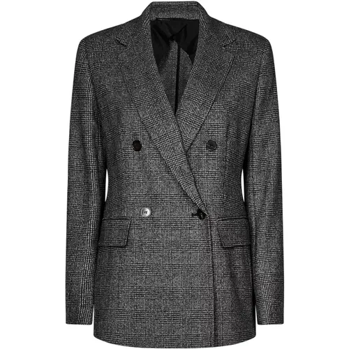 Grauer Glencheck-Blazer Oberbekleidung - Max Mara - Modalova