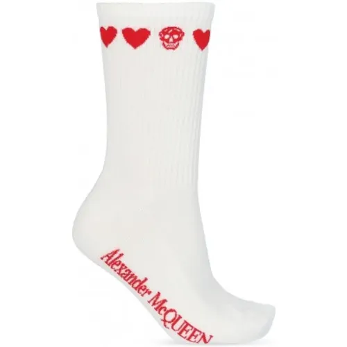 Luxuriöse Herz Design Socken , Damen, Größe: S - alexander mcqueen - Modalova