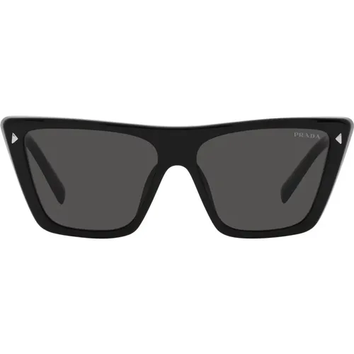 Butterfly Style Sunglasses with Dark Grey Lenses , unisex, Sizes: 55 MM - Prada - Modalova