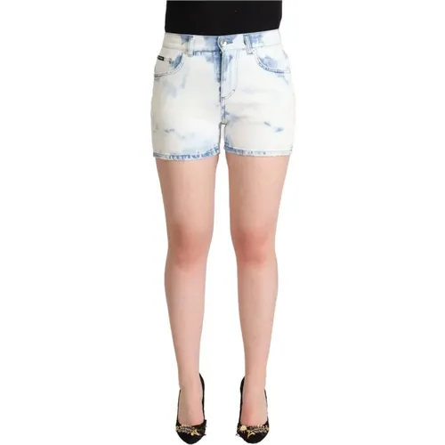 Elegante Weiße Denim-Shorts - Dolce & Gabbana - Modalova