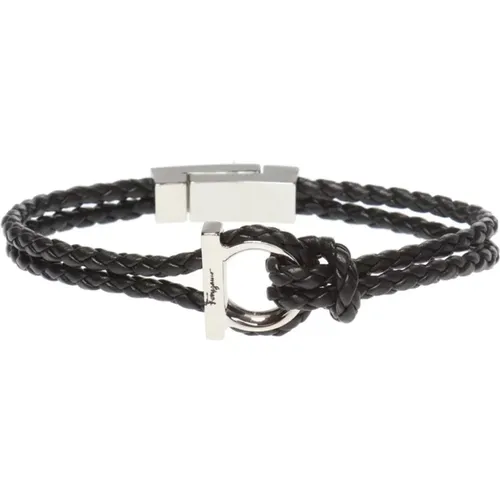 Braided bracelet , male, Sizes: ONE SIZE - Salvatore Ferragamo - Modalova