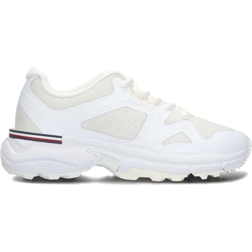 Weiße Trail Runner Sneakers , Damen, Größe: 39 EU - Tommy Hilfiger - Modalova