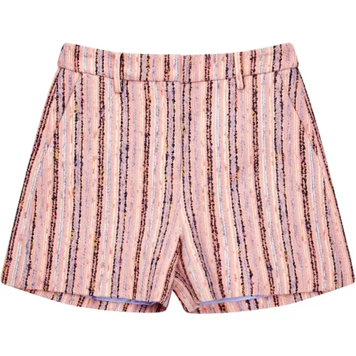 Elegante Gestreifte Shorts Peach , Damen, Größe: L - Munthe - Modalova