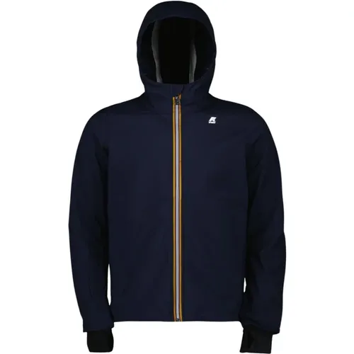 Navy Waterproof Jacket , male, Sizes: XL, L, M - K-way - Modalova