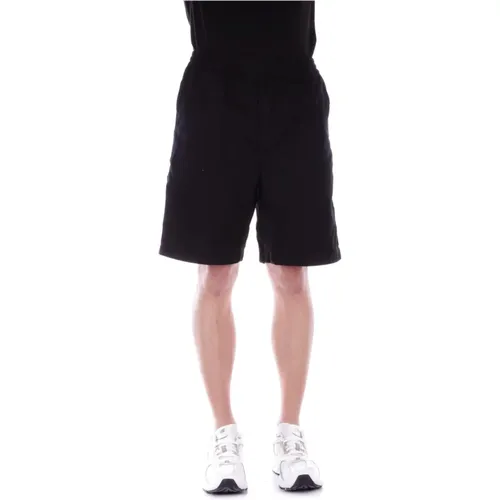 Schwarze Shorts Bermuda Reißverschluss Taschen Baumwolle , Herren, Größe: M - Carhartt WIP - Modalova