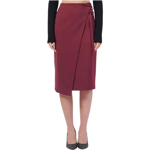 Bordeaux Wickelrock Crepe Stretch - PATRIZIA PEPE - Modalova