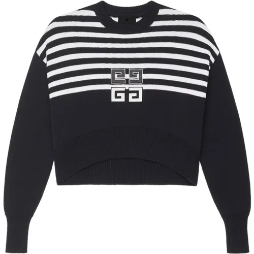 Bicolor Sweater with 4G Patch , female, Sizes: S - Givenchy - Modalova