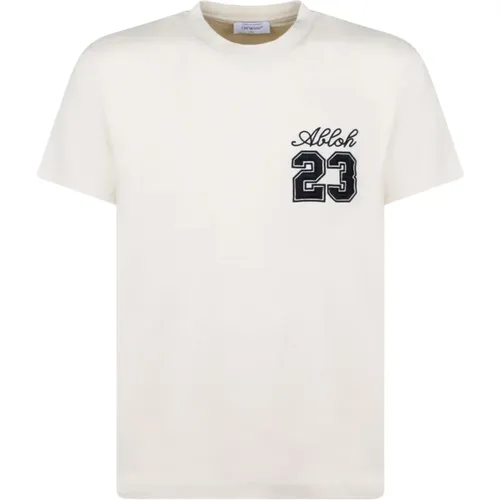 Skate Cotton T-shirt Logo , male, Sizes: S, L, M - Off White - Modalova