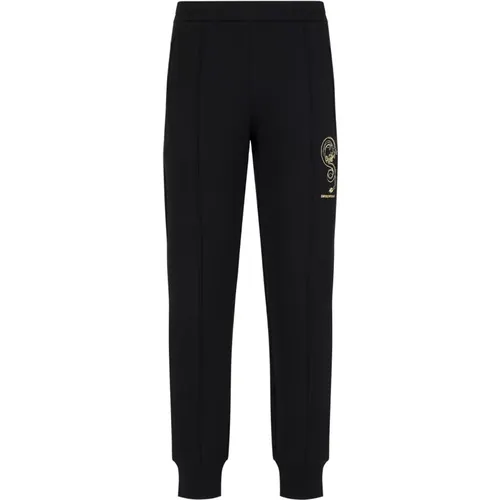 Dragon Embroidered Trousers , male, Sizes: M, S - Emporio Armani - Modalova