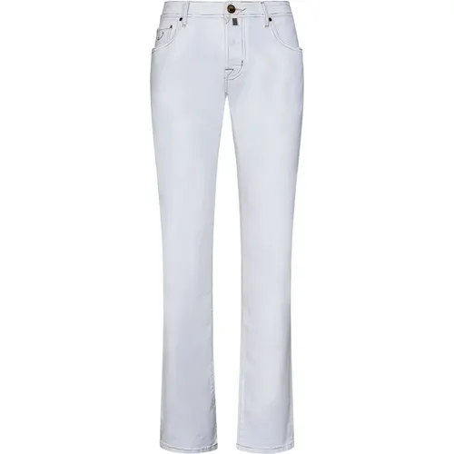 Slim-Fit Denim Jeans with Topstitching , male, Sizes: W29, W28, W36, W38, W32, W40, W31, W35, W33, W30, W34 - Jacob Cohën - Modalova