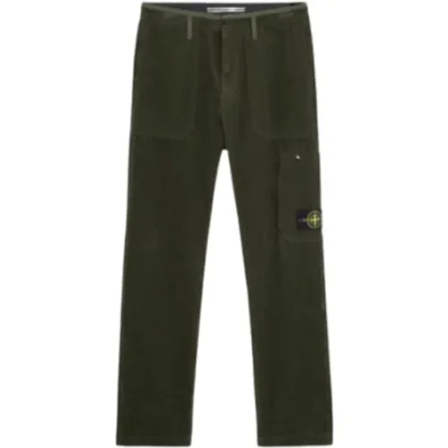 Cargo Velvet Cotton Pants , male, Sizes: W32, W29, W30 - Stone Island - Modalova