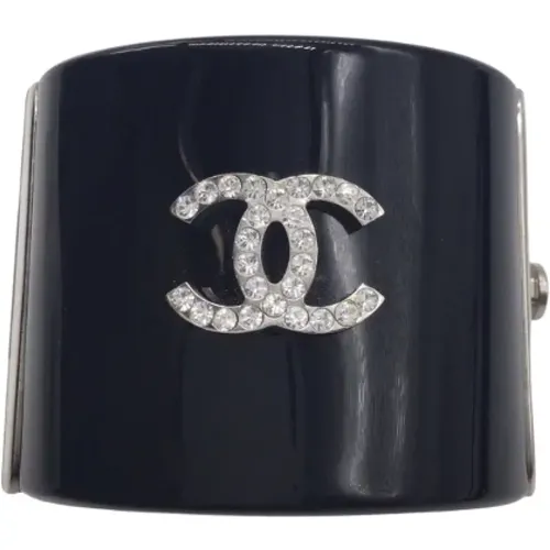 Metal CC Rhinestone Cuff Bracelet , female, Sizes: ONE SIZE - Chanel Vintage - Modalova