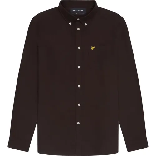 Oxford Plain Gewebtes Hemd , Herren, Größe: S - Lyle & Scott - Modalova