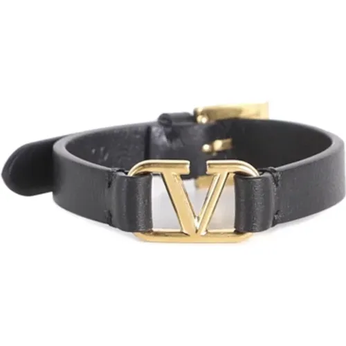 Schwarzes VLogo Kalbslederarmband , Herren, Größe: ONE Size - Valentino Garavani - Modalova