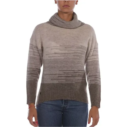 Beiger Rollkragenpullover , Damen, Größe: XS - Manila Grace - Modalova