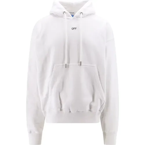 Off , Skate Baumwoll-Kapuzenpullover mit Off-Print , Herren, Größe: 2XL - Off White - Modalova