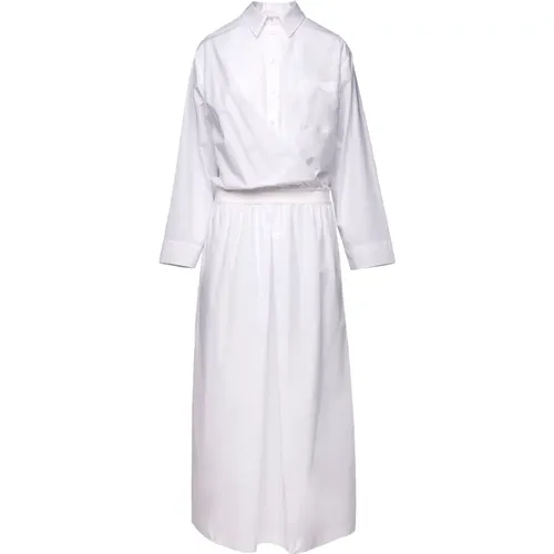 Long Sleeve Polo Shirt Poplin , female, Sizes: XS, M, S - Douuod Woman - Modalova