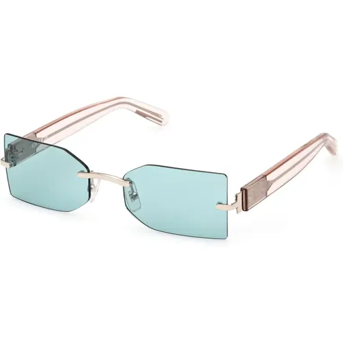 Damen Sonnenbrille in Transparentem Braun mit Blauen Gläsern - Gcds - Modalova