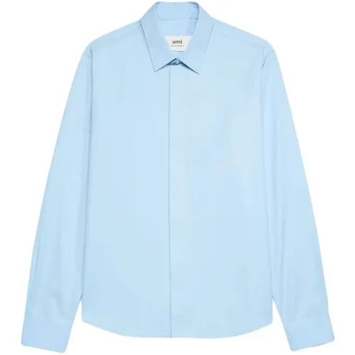 Button-Up Cotton Shirt , male, Sizes: XL - Ami Paris - Modalova