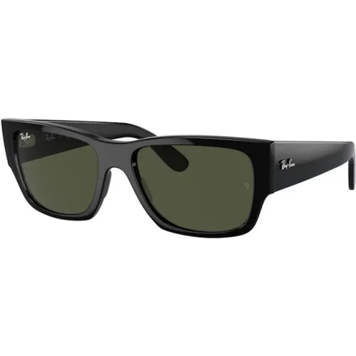Rb0947S Sonnenbrille Grüne Gläser Schwarzer Rahmen , Herren, Größe: 56 MM - Ray-Ban - Modalova