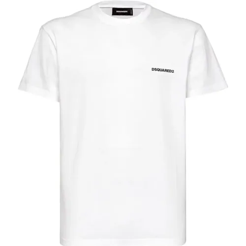 T-Shirt mit Grafikdruck und Rundhalsausschnitt , Herren, Größe: L - Dsquared2 - Modalova