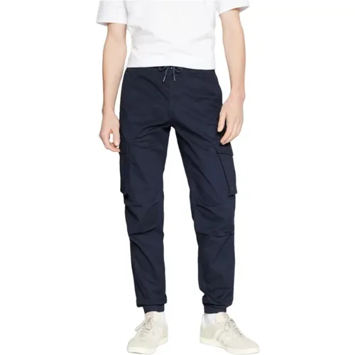 Navy Cargo Pants Cuffed Modern Style , male, Sizes: 2XL, L - jack & jones - Modalova