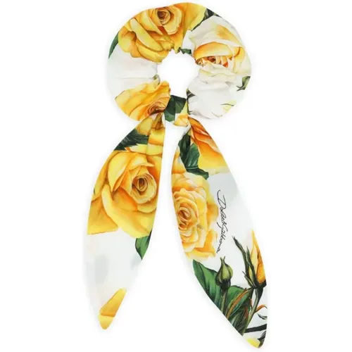 Kinder Weiß Gelbe Rose Scrunchie - Dolce & Gabbana - Modalova