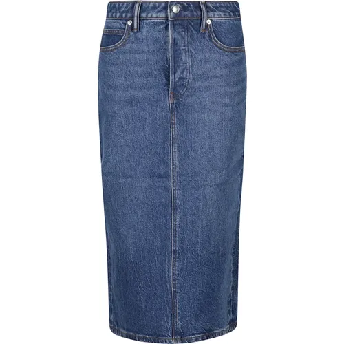 Denim Midi Rock , Damen, Größe: W26 - alexander wang - Modalova