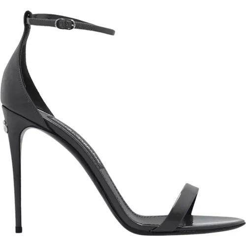 Keira glossy heeled sandals , female, Sizes: 5 1/2 UK, 4 1/2 UK, 7 UK, 5 UK, 6 1/2 UK, 3 UK - Dolce & Gabbana - Modalova