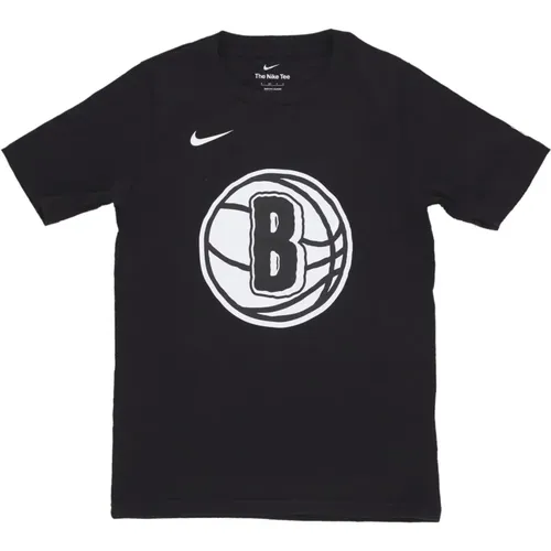 Brooklyn Nets Logo Tee Kurzarm , Herren, Größe: S - Nike - Modalova